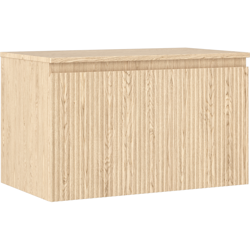 Mexen Rivel szafka łazienkowa podumywalkowa 80 cm z blatem, 1 szuflada, ryflowana , dąb - 91A20-08047-1-BFC81