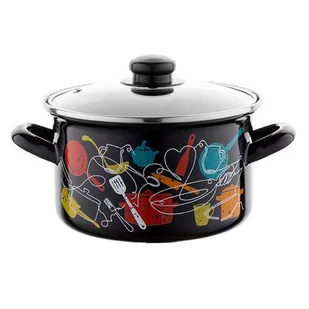 Garnek emaliowany prosty Malena z pokrywką 22 cm 4,7 l - Garnki - miniaturka - grafika 1