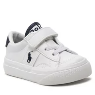Buty dla chłopców - Sneakersy Polo Ralph Lauren RL00029111 T White Tumbled W/ Navy Pp - miniaturka - grafika 1