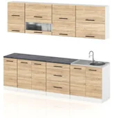 Meble kuchenne - Meble Kuchenne Drewniane Kuchnia Robo Lux 2.6m Pojemna Modułowa Dąb Sonoma - miniaturka - grafika 1