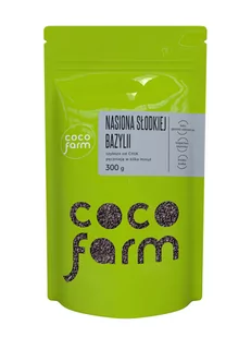 Coco Farm Nasiona Słodkiej Bazylii Szybsze od Chia Pęcznieją w Kilka Minut 300g - - Zdrowa żywność - miniaturka - grafika 1