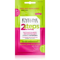 Maseczki do twarzy - Eveline Cosmetics 2 Steps to Beauty oczyszczająco-detoksykujący zabieg 2-etapowy 2x4ml - miniaturka - grafika 1