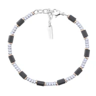 Bransolety męskie - Bransoletka męska srebro czarne hematyty - miniaturka - grafika 1