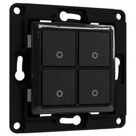 Przełącznik zasilania Shelly WS4, 4tlačítkový, bez rámečku (SHELLY-WS4-B) Czarny - Systemy inteligentnych domów - miniaturka - grafika 1