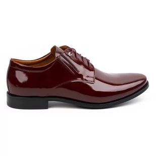 Buty meskie skórzane wizytowe lakierki 480 wiśnia - Buty Olivier - Półbuty męskie - miniaturka - grafika 1