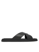 Klapki i japonki męskie - Calvin Klein Klapki Criss Cross Sandal HM0HM01737 Czarny - miniaturka - grafika 1