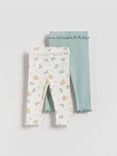 Reserved - Dzianinowe legginsy 2 pack - jasnozielony - Komplety dla niemowląt - miniaturka - grafika 1