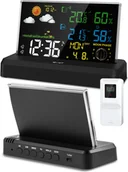 Stacje pogodowe - MalTec Stacja pogodowa Bezprzewodowy termometr Barometr Daily2000M Czarny Duży ekran Fazy księżyca Port USB - miniaturka - grafika 1