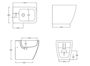 Hidra Kiub Bidet stojący 54x36,5 cm biały KI14.001 - odbiór osobisty: Kraków, Warszawa - Bidety - miniaturka - grafika 1