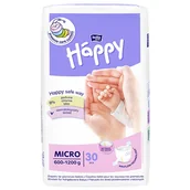 Pieluchy - Bella Baby Happy, pieluchy, rozmiar Micro dla wcześniaków 600-1200 g, 30 sztuk - miniaturka - grafika 1