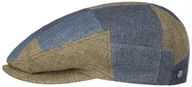 Czapki męskie - Kaszkiet Lniany Patchwork Driver by Lierys, niebiesko-beżowy, M (56-57 cm) - miniaturka - grafika 1
