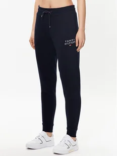 Tommy Hilfiger Spodnie dresowe UW0UW04522 Granatowy Regular Fit - Spodnie sportowe damskie - miniaturka - grafika 1