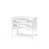 Szafki biurowe - Metalowa szafka na rysunki SKETCH, model pojedynczy, A1, blat stalowy, biały - miniaturka - grafika 1