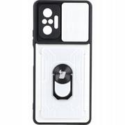Etui i futerały do telefonów - Bizon Etui Case Camshield Card Slot Ring Redmi Note 10 Pro białe BCCSCSRRN10PWE - miniaturka - grafika 1