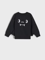 Swetry dla dziewczynek - Sinsay - Bluza - czarny - miniaturka - grafika 1