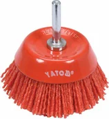 Materiały ścierne - YATO SZCZOTKA TARCZOWA Z TRZPIENIEM  75mm NYLON - miniaturka - grafika 1