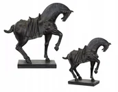 Figurki dekoracyjne - FIGURKA KONIA KOŃ CZARNY dekoracyjna do salonu sypialni imitacja 36cm - miniaturka - grafika 1