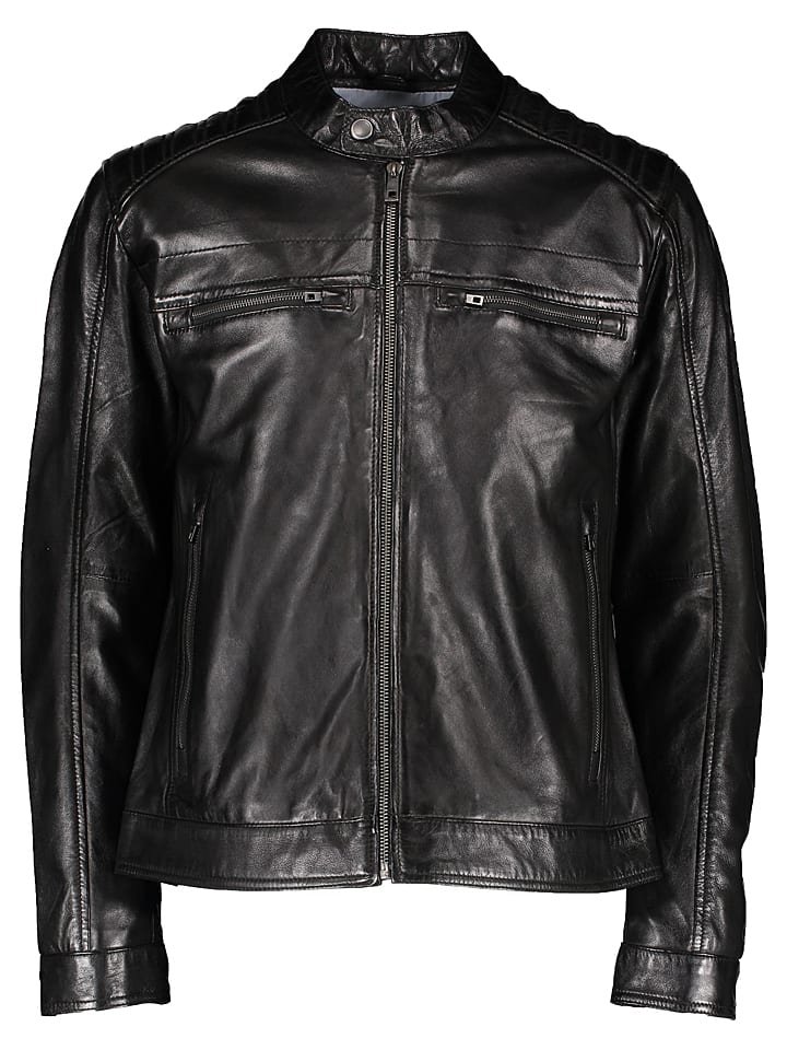 Bugatti Skórzana kurtka w kolorze czarnym