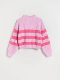 Reserved - Sweter w paski - wielobarwny - Swetry dla dziewczynek - miniaturka - grafika 1