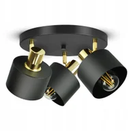 Lampy sufitowe - Lampa Sufitowa Żyrandol Plafon Czarna Złota Classic Spot EG3 Led E27 - miniaturka - grafika 1