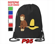 Torby szkolne - WOREK SZKOLNY NA WF BUTY SPORTOWY DLA DZIECKA WYBRANE MAŁPKA + IMIĘ - miniaturka - grafika 1