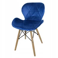 Krzesła - Krzesło welurowe Tapicerowane 024 Bw niebieskie - miniaturka - grafika 1