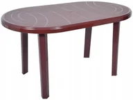 Stoły ogrodowe - Stół Ogrodowy Plastikowy Jantar Bordowy 135X80 cm - miniaturka - grafika 1