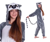 Piżamy chłopięce - Lemur Piżama Kigurumi Przebranie Strój 176 - miniaturka - grafika 1