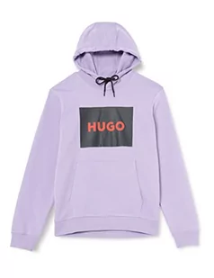HUGO Duratschi223 męska bluza z kapturem z francuskiego Terry z nadrukiem logo, Open Purple564, XXL - Bluzy męskie - miniaturka - grafika 1