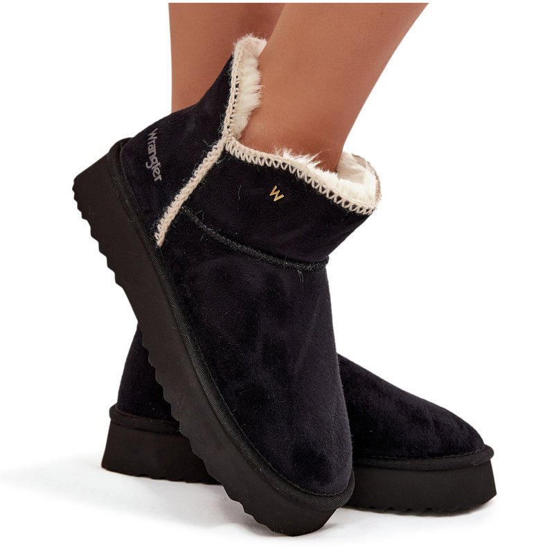 Śniegowce Damskie Na Platformie Wrangler 20253093.25Y Czarne 37-40