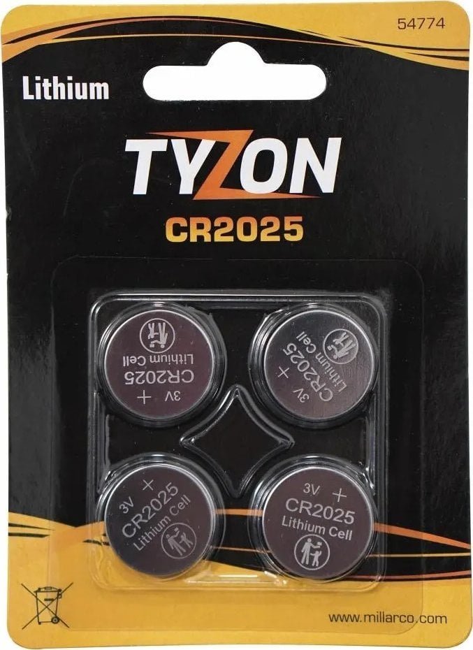 GP Tyzon CR2025 Lithium batterier, 4 stk.