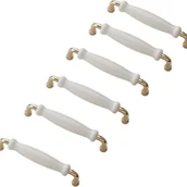 Zawiasy, okucia i inne akcesoria - Zestaw 6 uchwytów ceramicznych do szafek kuchennych ze stopu cynku (od środka do środka): 128mm) - miniaturka - grafika 1