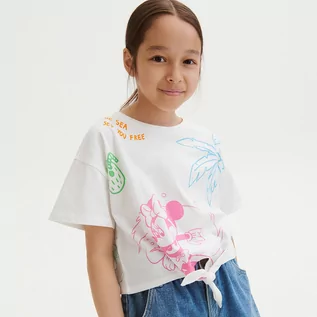 Koszulki dla dziewczynek - Reserved - T-shirt Minnie Mouse - Kremowy - grafika 1