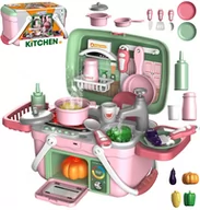 Zabawki AGD - Woopie Zestaw Małego Kucharza 2W1 Kuchnia Przenośna W Koszyku 30 El - miniaturka - grafika 1