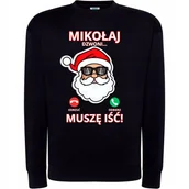 Bluzy damskie - BLUZA ŚWIĄTECZNA Z NADRUKIEM MIKOŁAJ DZWONI MUSZĘ IŚĆ SUPER HIT PREZENT XL - miniaturka - grafika 1