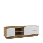 Szafki RTV - Szafka RTV 1D2S HYB-21 Hybrid MebloCross Craft Złoty / Biały Połysk - miniaturka - grafika 1