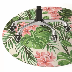 Mata pod fotel biurowy Kwiaty hawaje fi100 cm - Podnóżki, podpórki, podkładki - miniaturka - grafika 1