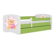 Łóżka dla dzieci i młodzieży - Łóżko dla dziecka, barierka, Babydreams, miś z motylkami, zielone - miniaturka - grafika 1