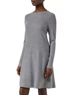 Sukienki - VERO MODA Damska sukienka Vmnancy Ls Knit Dress Noos, Medium Grey Melange, M - miniaturka - grafika 1
