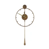 Zegary - Beliani Zegar ścienny z wahadłem złoty EMMEN - miniaturka - grafika 1