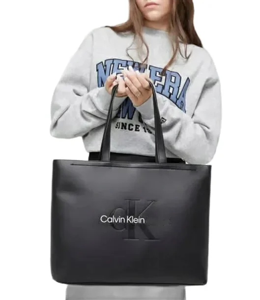 Torebka Damska Calvin Klein Ck Skóra Ckj Duża Shopperka Sculpted Tote