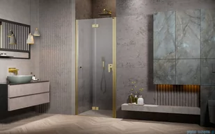 Radaway Nes Dwb Brushed Gold drzwi wnękowe 90cm prawe szczotkowane złoto 10029090-99-01R - Akcesoria do armatury i ceramiki - miniaturka - grafika 3