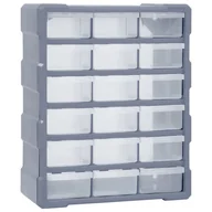 Skrzynki i torby narzędziowe - vidaXL vidaXL Organizer z 18 średnimi szufladkami 38x16x47 cm - miniaturka - grafika 1
