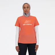 Koszulki i topy damskie - Koszulka damska New Balance WT41816GFR  pomarańczowa - miniaturka - grafika 1