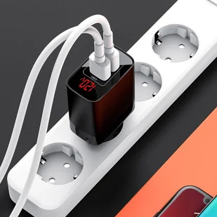 Baseus Mirror Lake szybka ładowarka Quick Charge 3.0 2x USB 18W z wyświetlaczem biały (CCJMHA-A02) - Ładowarki do telefonów - miniaturka - grafika 11