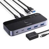 Switche - Switch Ugreen Przełącznik switch USB-C USB-A 10Gb/s - szary - miniaturka - grafika 1