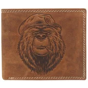 Portfele - Portfel Męski Skórzany ALWAYS WILD Skóra Naturalna Poziomy Bez Zapięcia Dwa Skrzydełka N992 "MIŚ" KONIAKOWY 13 x 10 x 2 [cm] - miniaturka - grafika 1