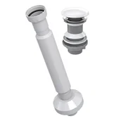 Syfony - Syfon umywalkowy Universal, spust klik-klak bez przelewu, czyszczony z góry, duży grzybek ceramiczny biały - miniaturka - grafika 1