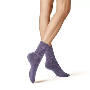 KUNERT Skarpety damskie 236210 waflowe, dzianina, 35/38, smoked lilac, fioletowe, o strukturze waflowej, liliowy dymiony, 35-38 EU - Skarpetki damskie - miniaturka - grafika 1