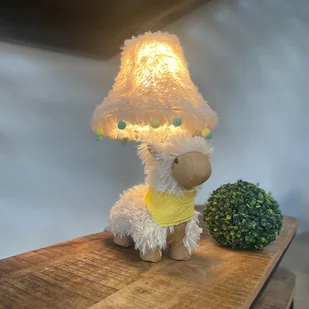 Happy Lamps Lampa stołowa dla dzieci Alpaka biała - Alma - Lampy stojące - miniaturka - grafika 1